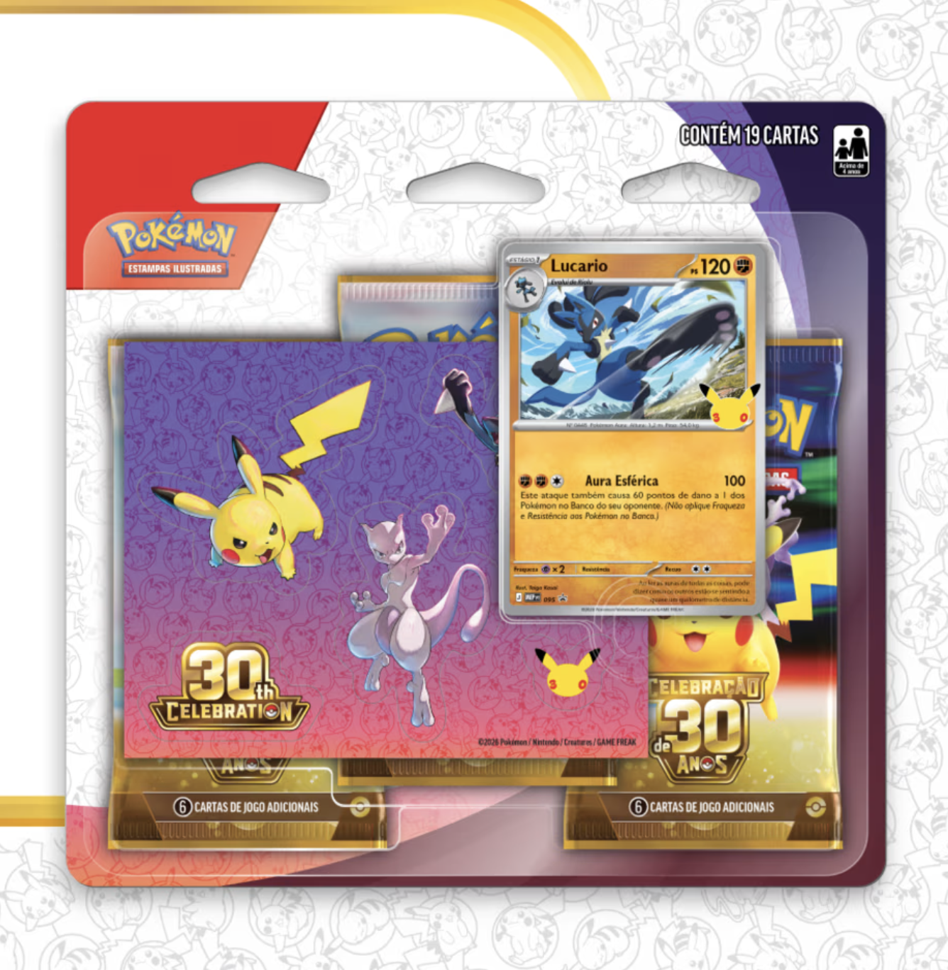 (PT-BR) Blister Triplo - Celebração de 30 Anos - Coleção com Adesivos - Lucario